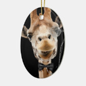 Ornement En Céramique Giraffe drôle avec Bowtie et Monocle (Gauche)
