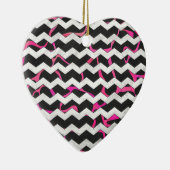 Ornement En Céramique Giraffe rose chaude et noire (Droite)