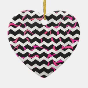 Ornement En Céramique Giraffe rose chaude et noire