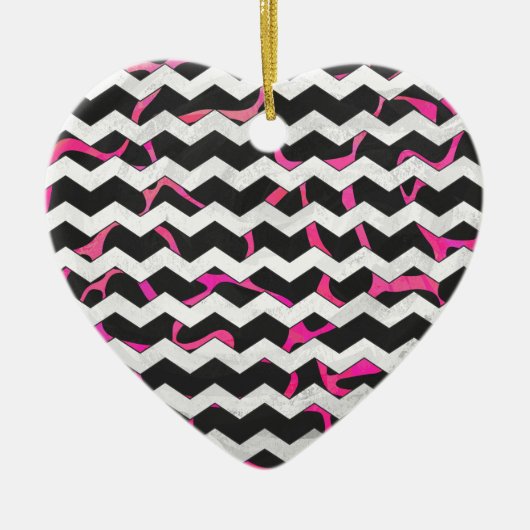 Ornement En Céramique Giraffe rose chaude et noire (Devant)