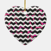 Ornement En Céramique Giraffe rose chaude et noire (Dos)