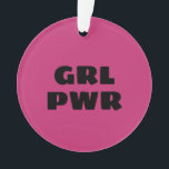 Ornement en céramique Girl Power<br><div class="desc">Décoration personnalisée Grl Pwr</div>