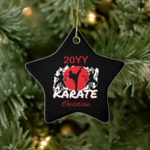 Ornement En Céramique Girls Karate - Thème japonais patriotique Japon