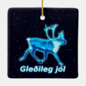 Ornement En Céramique Gleðileg Jól - Caribou bleu (rennes) (Dos)