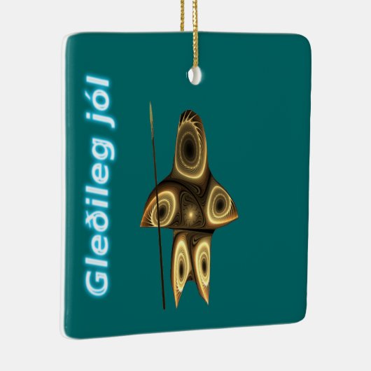 Ornement En Céramique Gleðileg jól - Chasseur inuit fragile (Droite)