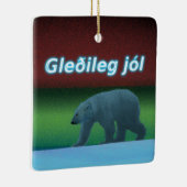 Ornement En Céramique Gleðileg Jól - Ours polaire (Droite)