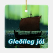 Ornement En Céramique Gleðileg Jól - Viking Ship (Dos)