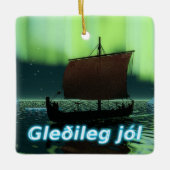 Ornement En Céramique Gleðileg Jól - Viking Ship (Devant)