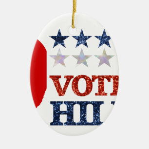 Ornement En Céramique glitter vote hillary