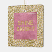 Ornement En Céramique Glitzy Glam Gold Blush Parties scintillant Emprein (Gauche)