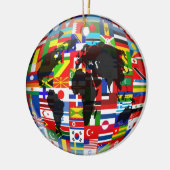Ornement En Céramique Globe de drapeau (Gauche)
