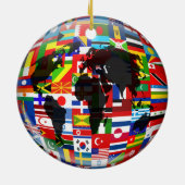 Ornement En Céramique Globe de drapeau (Dos)