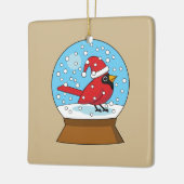 Ornement En Céramique Globe des neiges avec cardinal rouge mignon (Gauche)