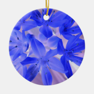 Ornement En Céramique Gloire De La Neige Chocking Bleu Personnalisé Anni