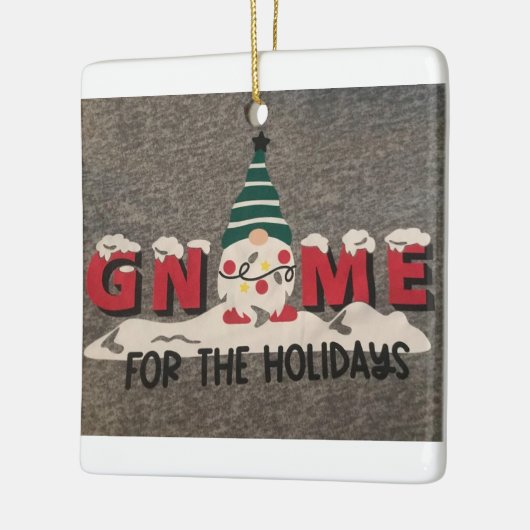ORNEMENT EN CÉRAMIQUE **GNOME POUR LES VACANCES** (Gauche)