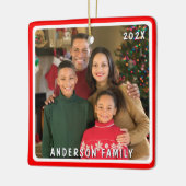 Ornement En Céramique Gnomes de Whimsical Joyeux Noël Photo (Gauche)