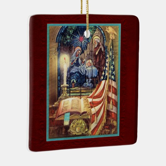 Ornement En Céramique God and Country Patriotic Christmas (Droite)