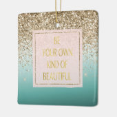 Ornement En Céramique Gold Parties scintillant Mint Soyez votre propre e (Gauche)