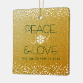 Ornement En Céramique Gold Parties scintillant Snowflake Paix Joie Amour (Gauche)