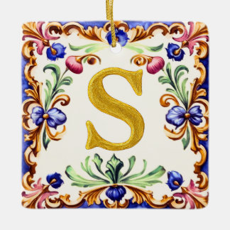 Ornement En Céramique Golden Alphabet – Letter S