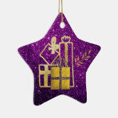 Ornement En Céramique Golden Christmas présente la Parties scintillant P (Droite)