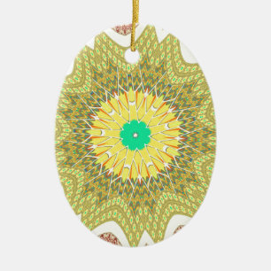 Ornement En Céramique gOLDEN JAUNE motif tribal d'origine africaine