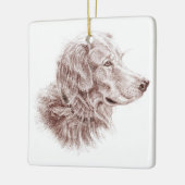 Ornement En Céramique Golden Retriever (Gauche)