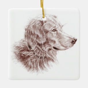Ornement En Céramique Golden Retriever