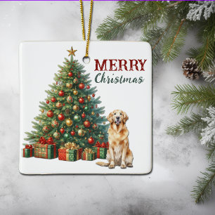 Ornement En Céramique Golden Retriever Chien arbre de Noël