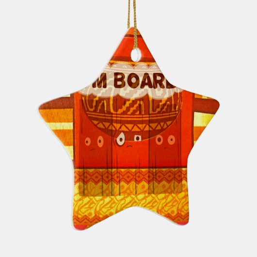 Ornement En Céramique Golden Rouge Africain Couleurs traditionnelles Fun (Droite)