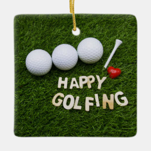 Ornement En Céramique Golf sur gazon vert Bon golf