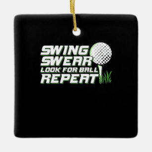 Ornement En Céramique Golfer Swing Sweat Look For Ball
