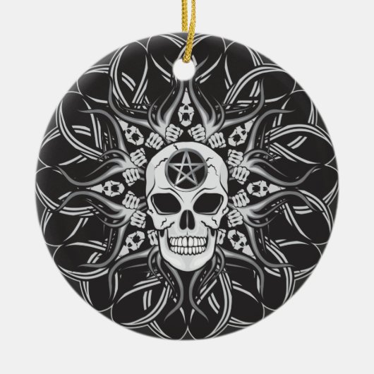 Ornement En Céramique Goth Skull (Devant)
