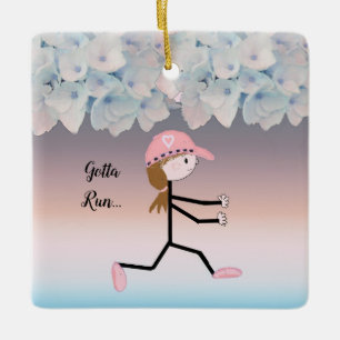 Ornement En Céramique Gotta Run Female Runale Floral Ceramic Ornament