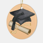 Ornement En Céramique Graduation Cap Diploma (Gauche)