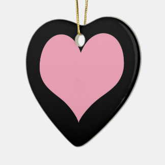 Ornement En Céramique Grand Coeur d'amour rose
