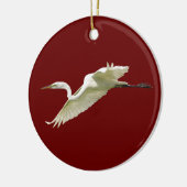 Ornement En Céramique grand héron blanc (Gauche)