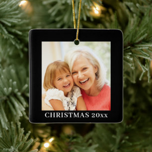 Ornement En Céramique Grand-mère Photo Noël