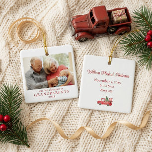 Ornement En Céramique Grand-parents Noël Nouveau bébé photo