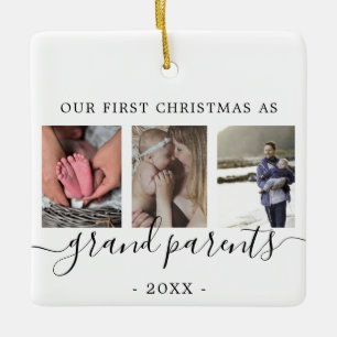 Ornement En Céramique Grand-parents Photos multiples pour Noël
