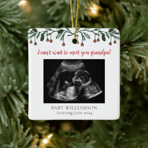 Ornement En Céramique Grand-père Merry Christmas Ultrasound Photo