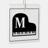 Ornement En Céramique Grand Piano Monogram Pianiste noir et blanc (Droite)