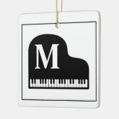 Ornement En Céramique Grand Piano Monogram Pianiste noir et blanc (Gauche)