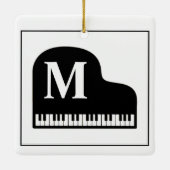 Ornement En Céramique Grand Piano Monogram Pianiste noir et blanc (Dos)