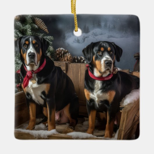 Ornement En Céramique Grand Suisse neige neige neige neige neige neige N (Devant)