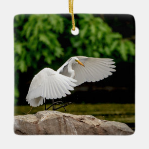 Ornement En Céramique Grande Aigrette