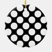 Ornement En Céramique Grands points rétro - blanc et noir (Dos)