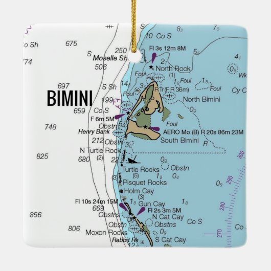 Ornement En Céramique Graphique Bimini Bahamas (Dos)