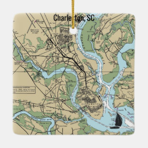 Ornement En Céramique Graphique Charleston Caroline du Sud