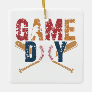 Ornement En Céramique Graphique de baseball de Jour
